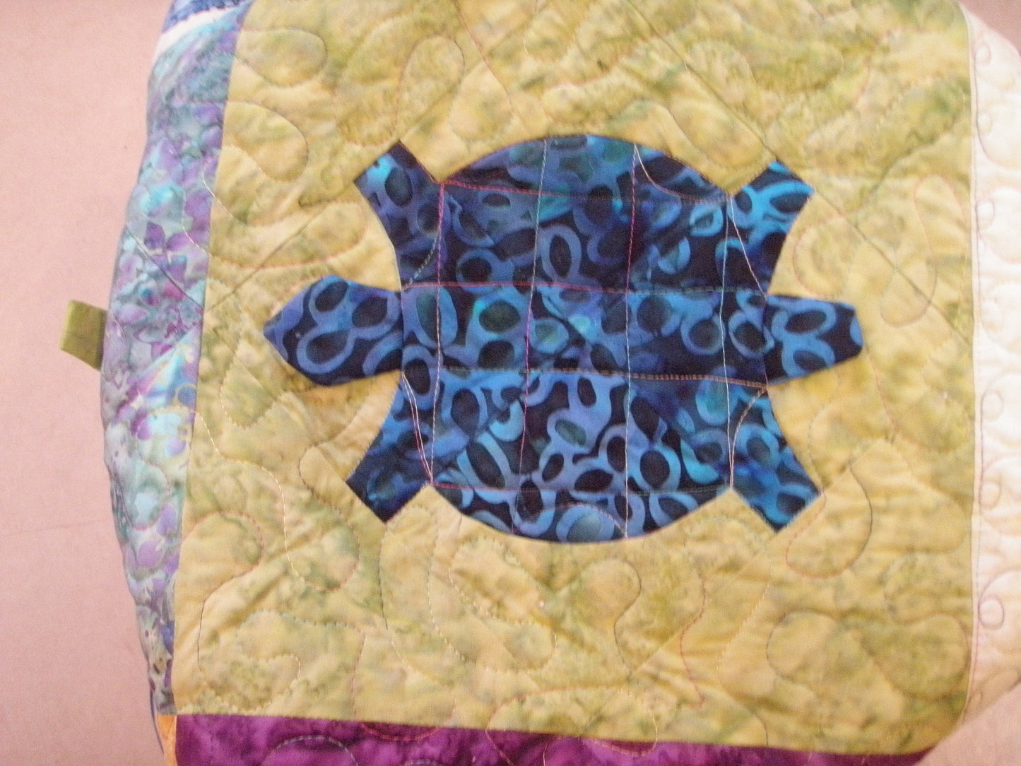 Heirloom Quilt Batik Toddler Baby Bright Turtle Dance 42 x 52
