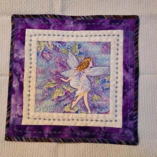 Fairies in Flowers Purple Mini Quilt (blonde)