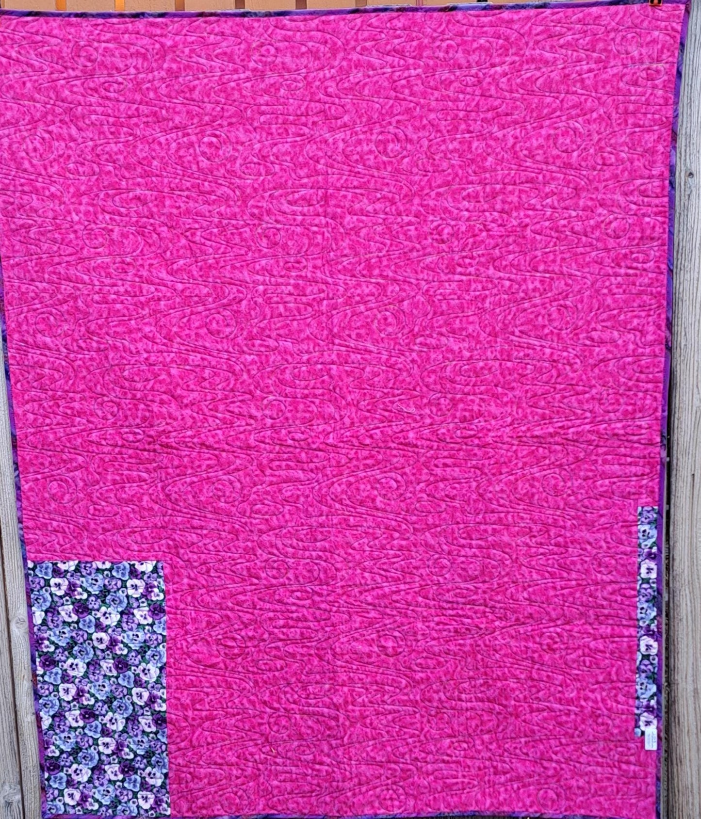 Quilted Throw Handmade Impressionist Spring Garden 49 X 60.5
