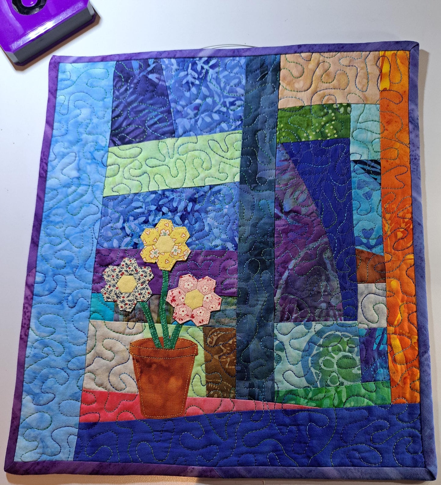 Ruth's Windowsill Art Quilt small
