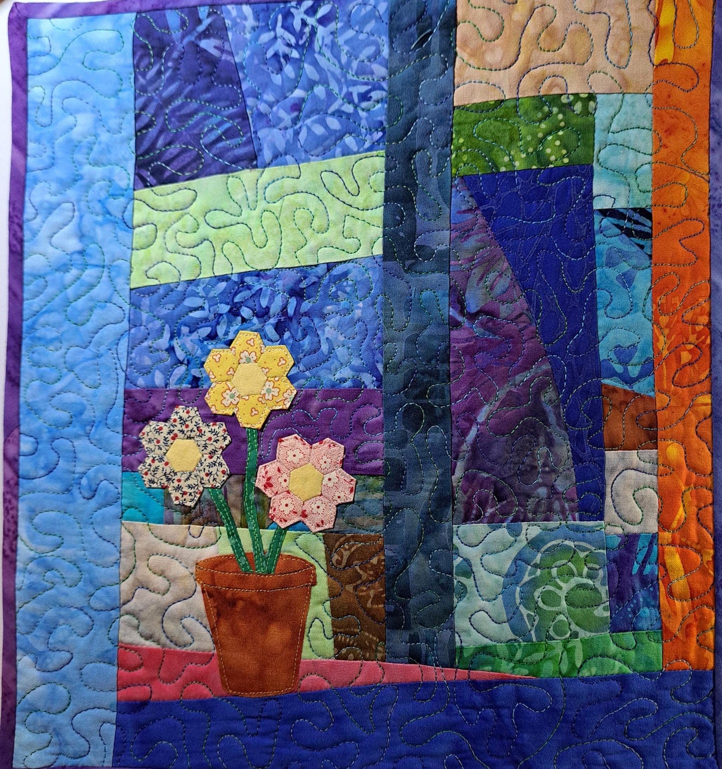 Ruth's Windowsill Art Quilt small